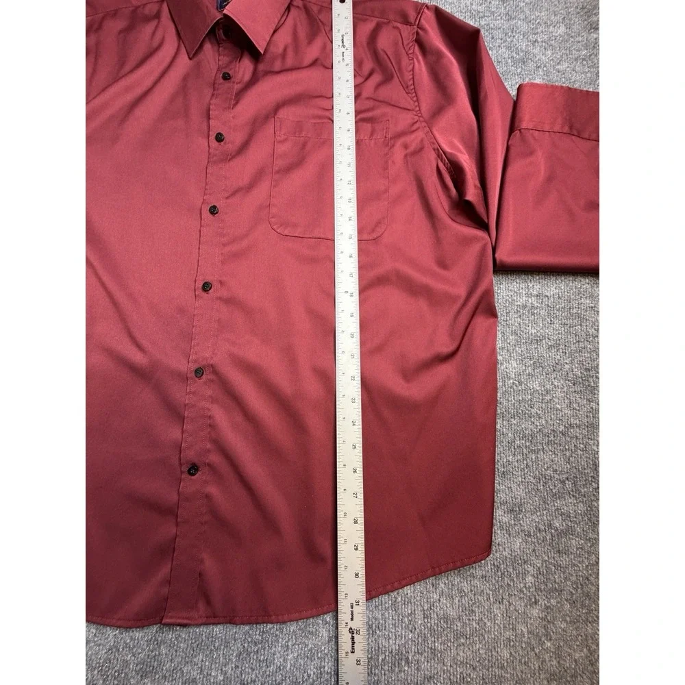 Flex Men's Luxury Collection Designed‎ in Italy Long Sleeve Red Shirt 3XL